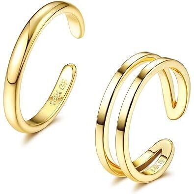 14k Gold Filled Toe Rings For Women Simple Open Band Toe Ring Adjustable Toe
